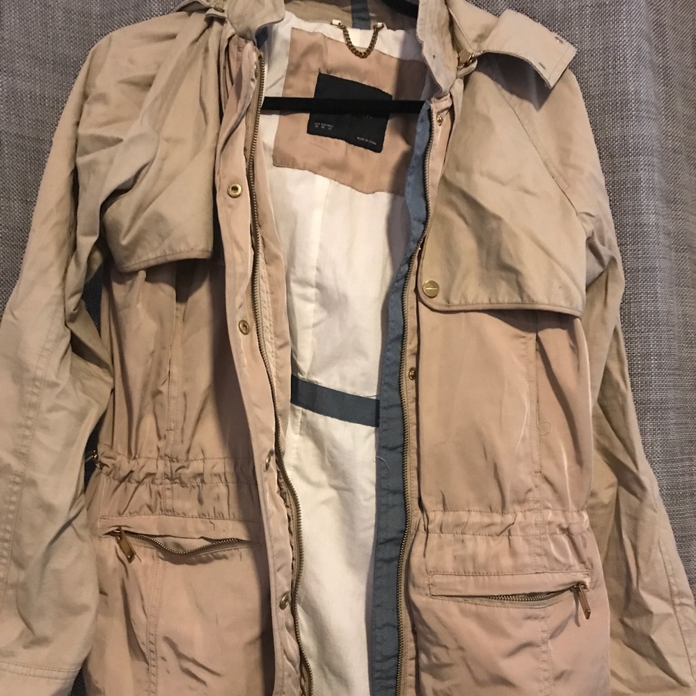 Tan- trench jacket- size XL